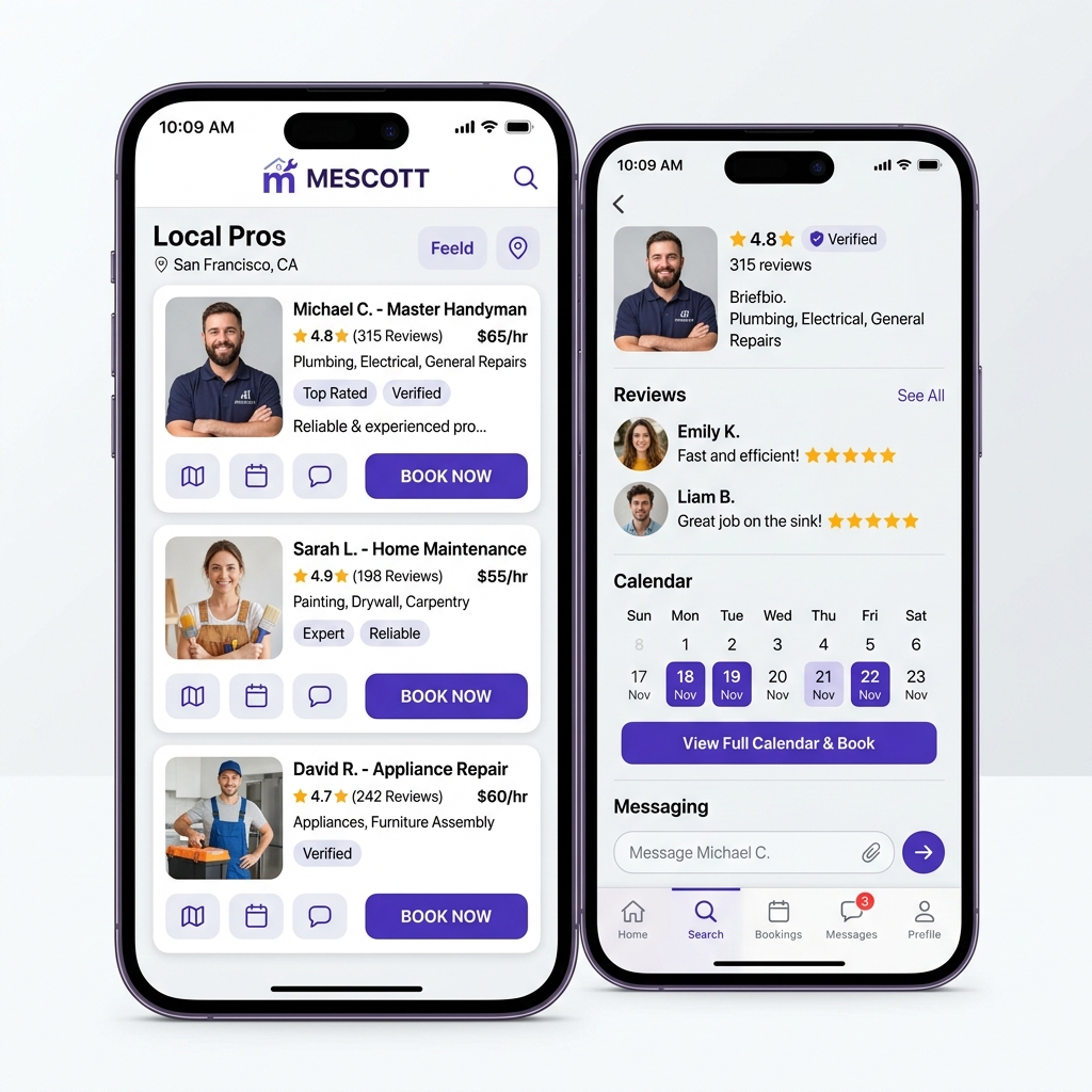 mescott interface mockup